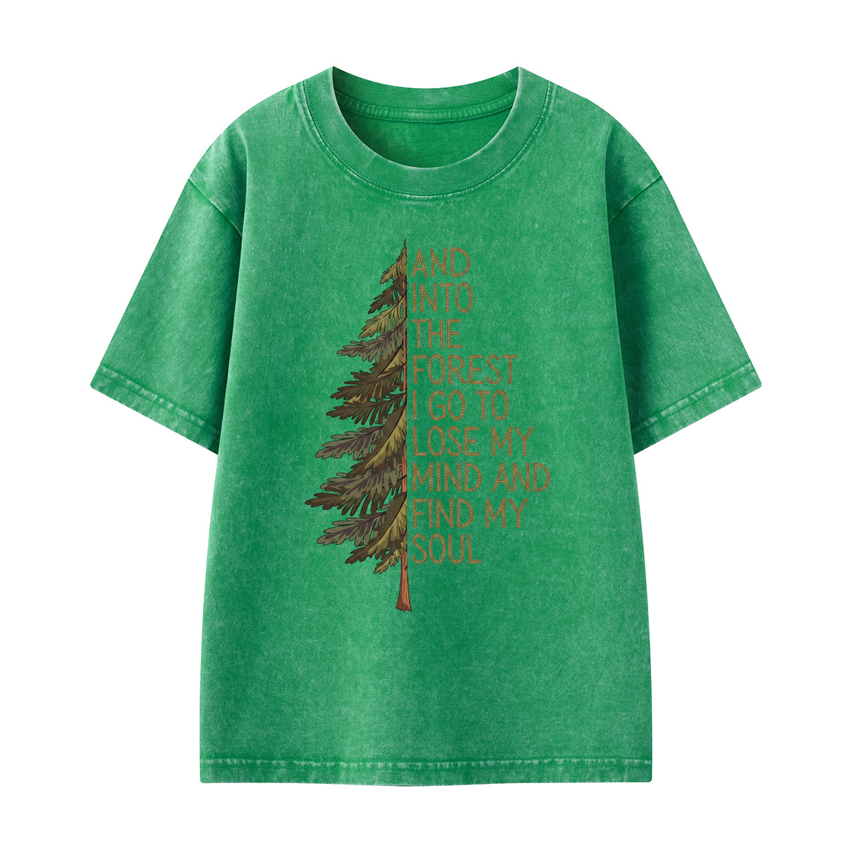 Into the Forest Tree Quote Washed T-Shirt