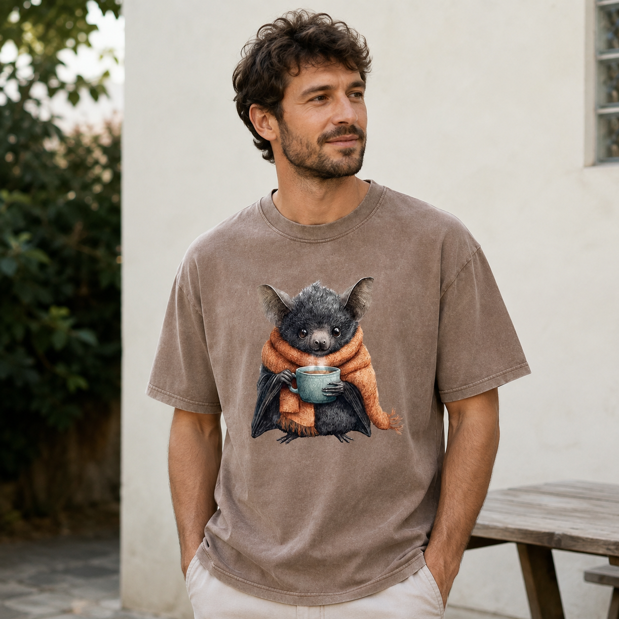 Coffee Before Cave Time Washed T-Shirt