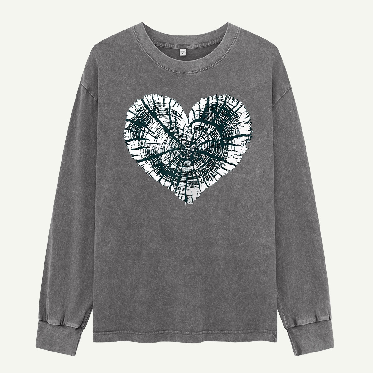 Tree Ring Heart Washed Long Sleeves