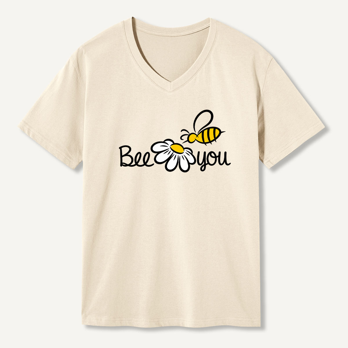 Bee You Daisy Bee Positive Graphic V-neck T-Shirt