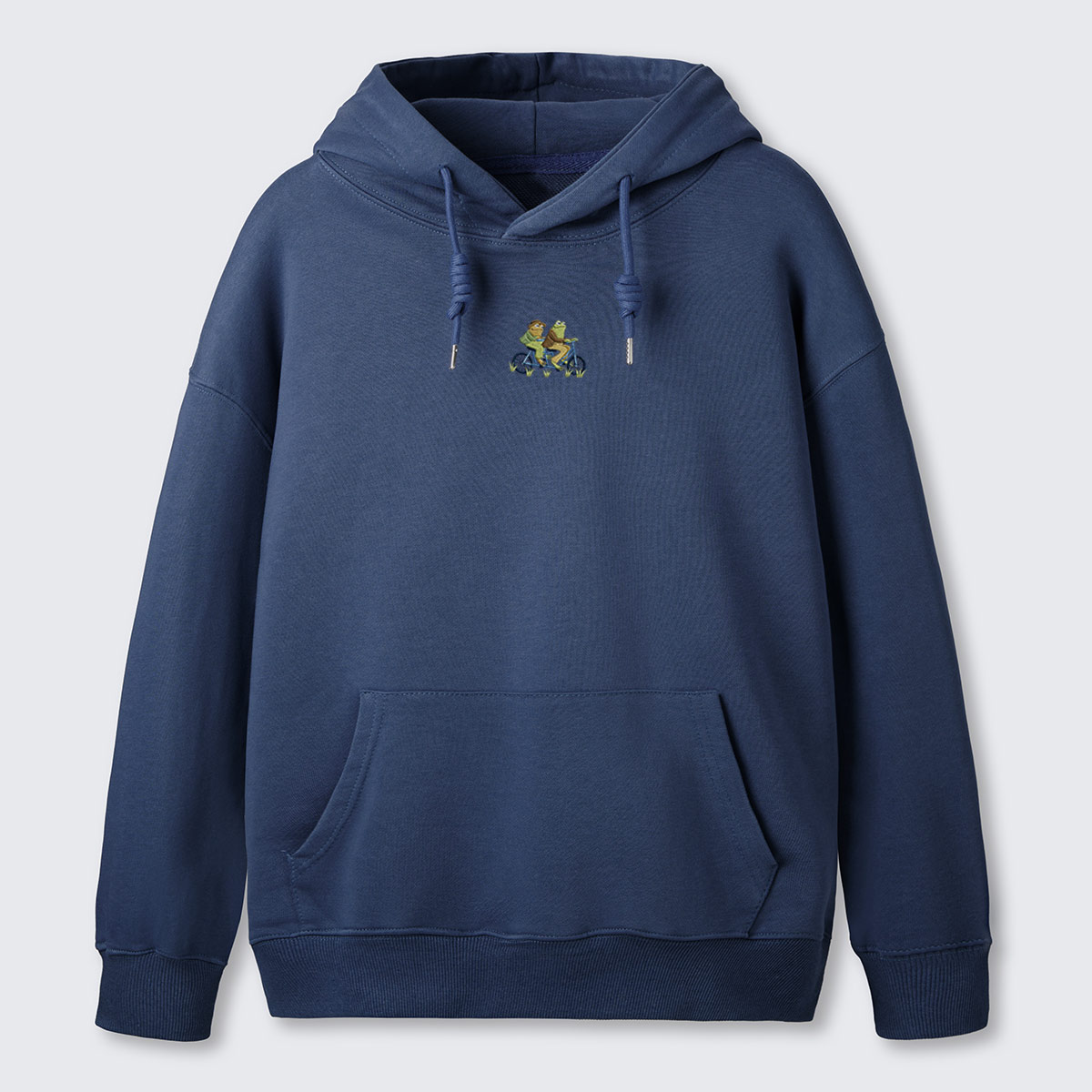 Frog on Bike Adventure Embroidered Hoodie