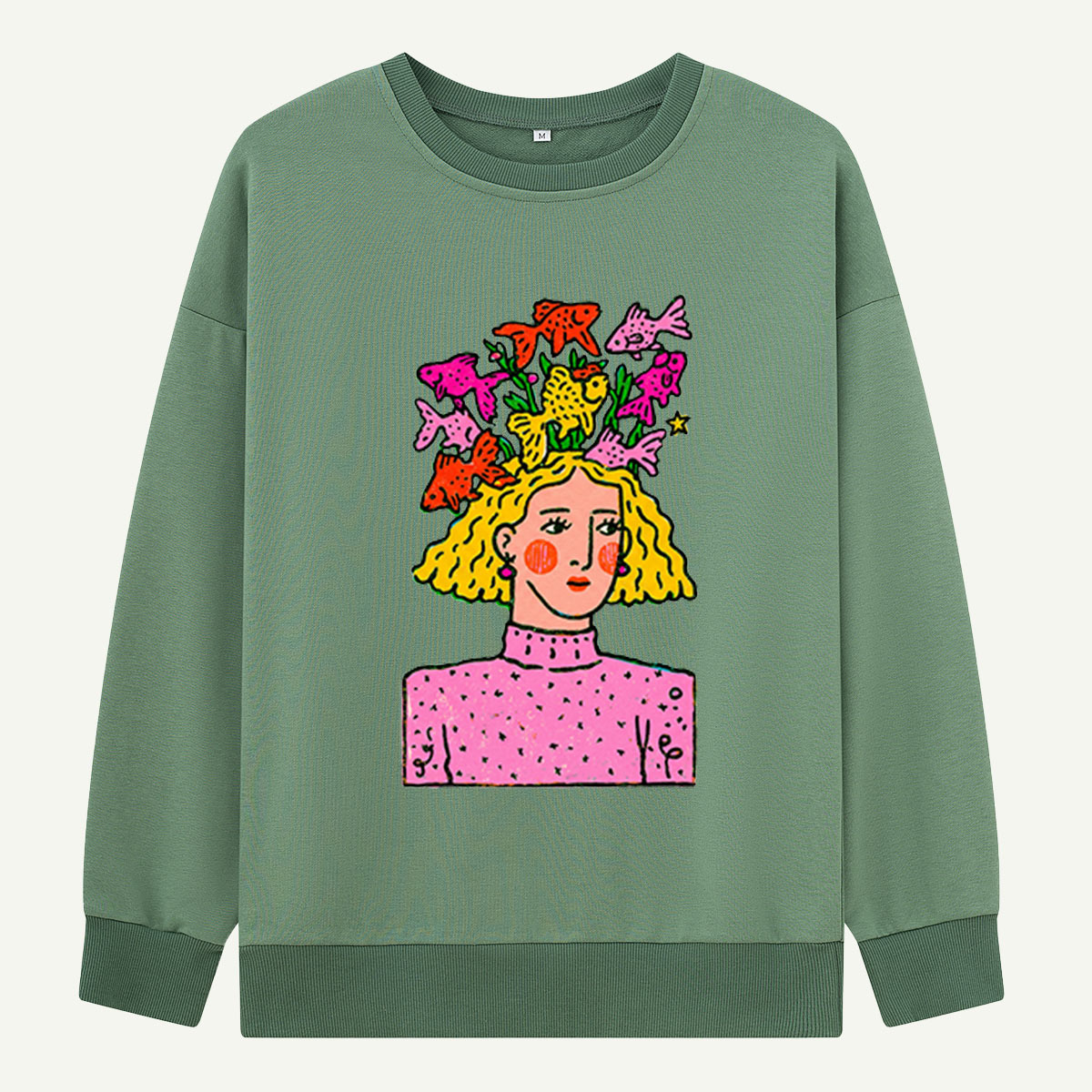 Fish Crown Figure Sweatshirts