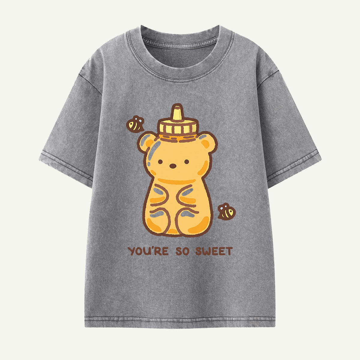 Honey Bear You’re So Sweet Kids Washed T-Shirt