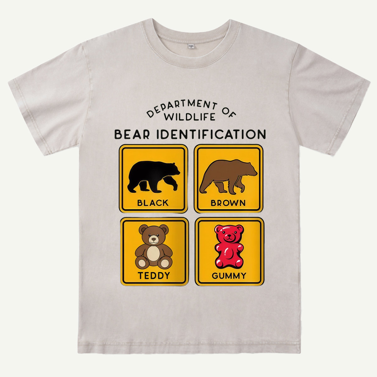 Department of Wildlife Bear Identification Washed T-Shirt