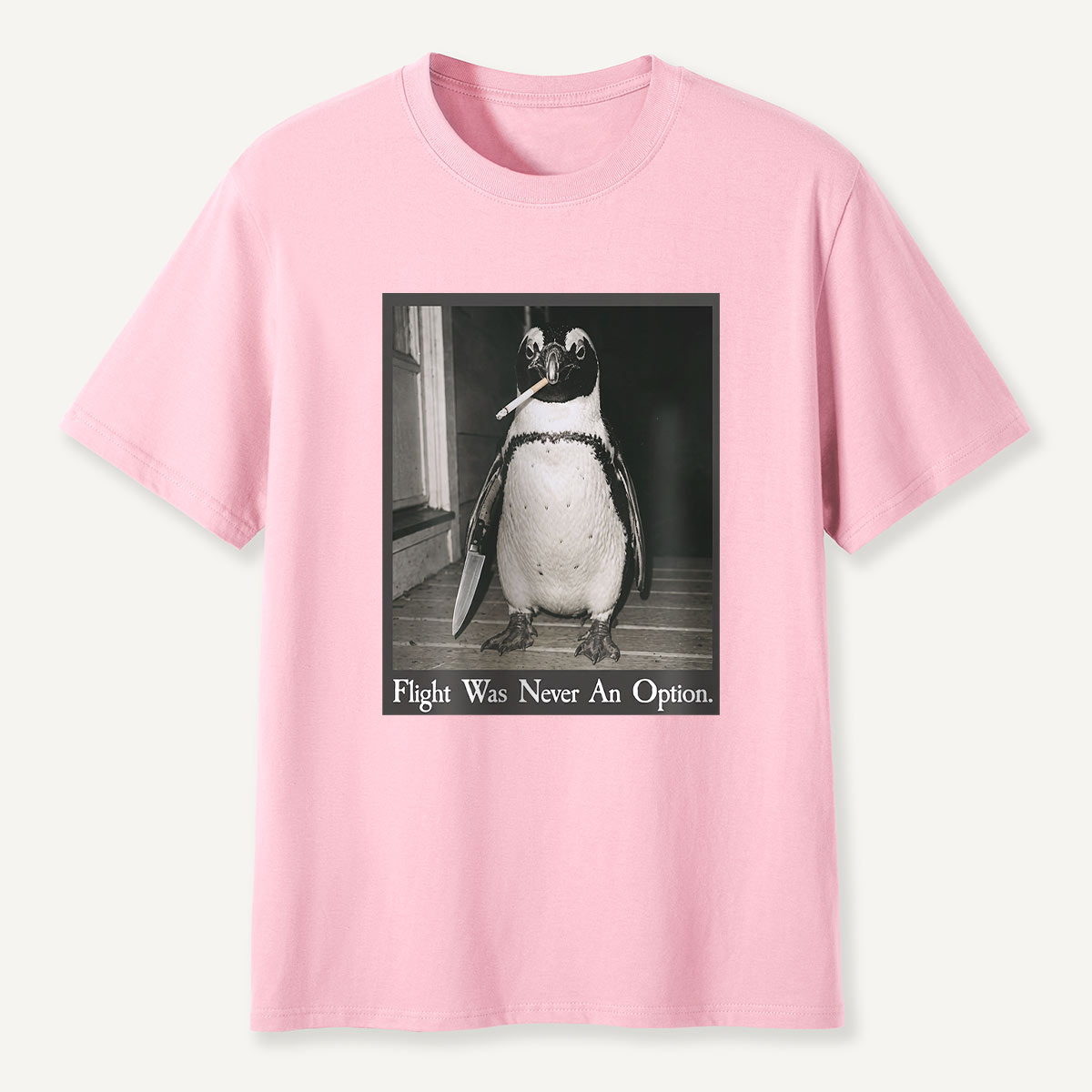 Flight Was Never An Option Penguin Portrait T-Shirt