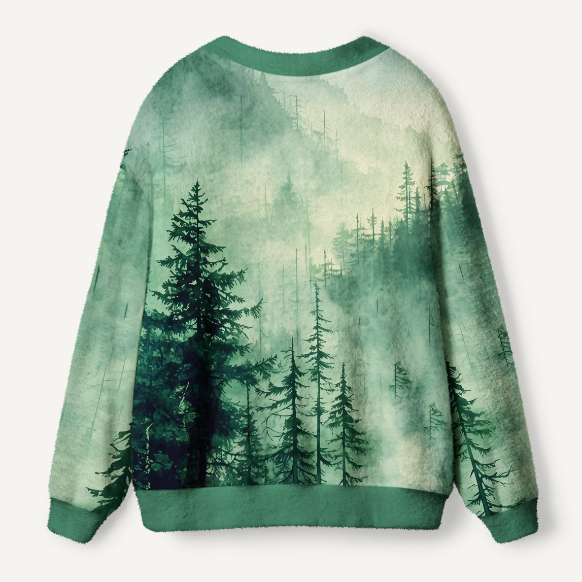Misty Pine Forest Premium Ugly Cardigan Sweaters