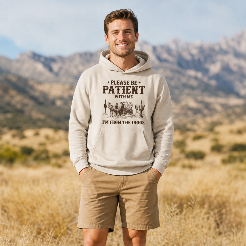 Please Be Patient With Me I'm From the 1900s Washed Hoodie