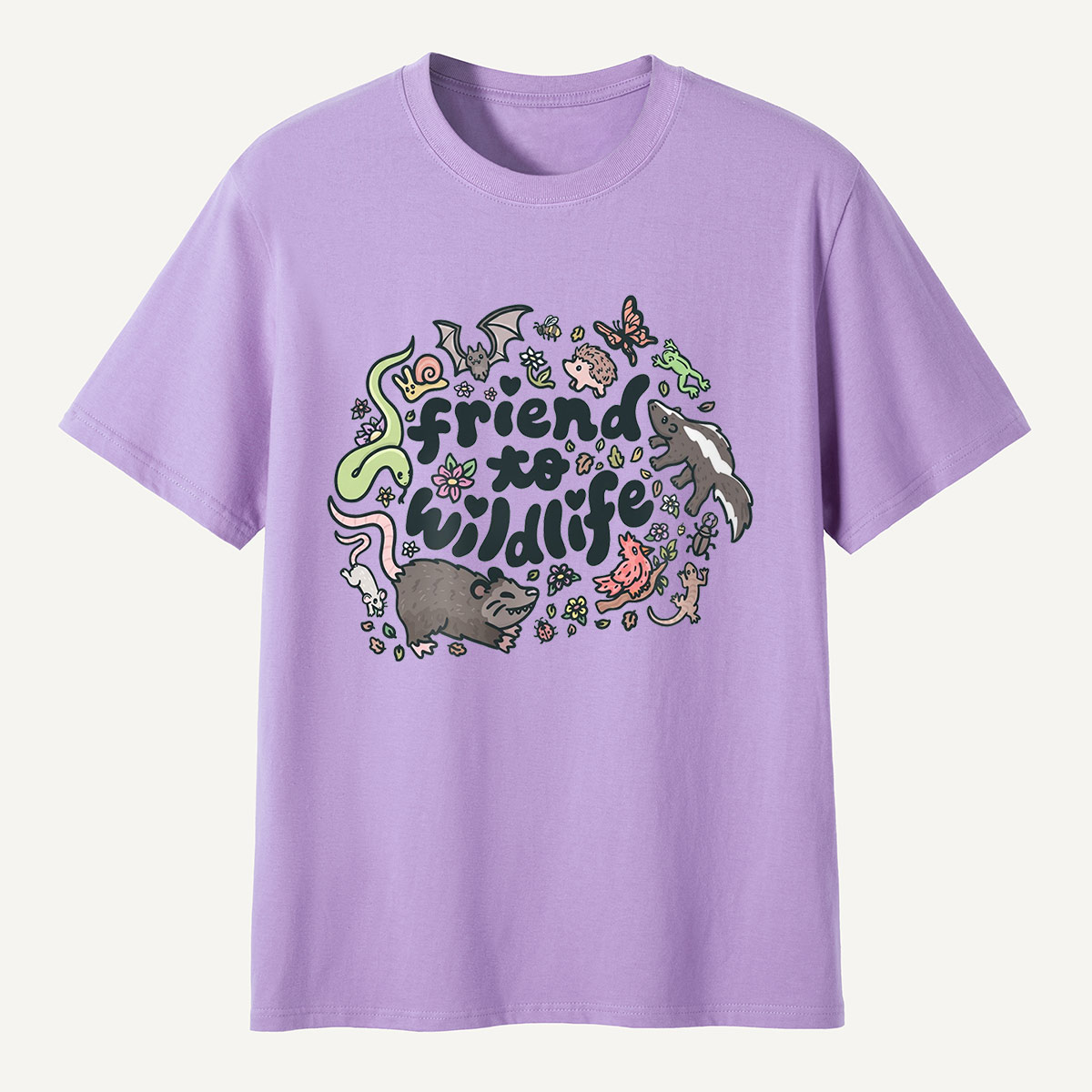 Friend to Wildlife Cute Animals Doodle T-Shirt