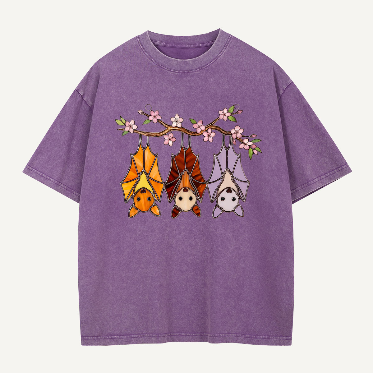 Cherry Blossom Bat Trio Washed T-Shirt