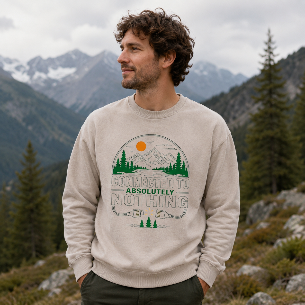 Connected to Absolutely Nothing Washed Sweatshirts