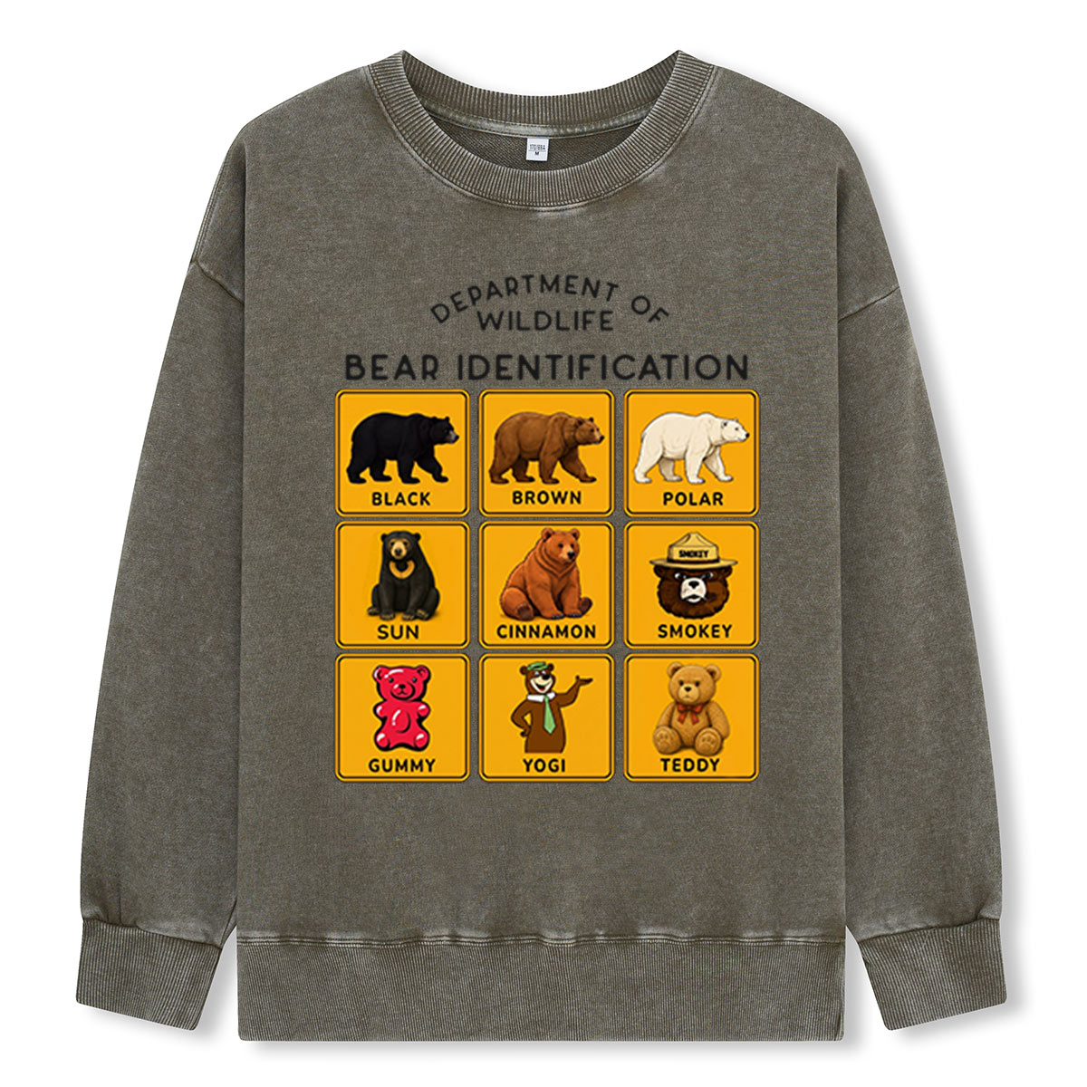 Department of Wildlife Bear Identification Washed Sweatshirts