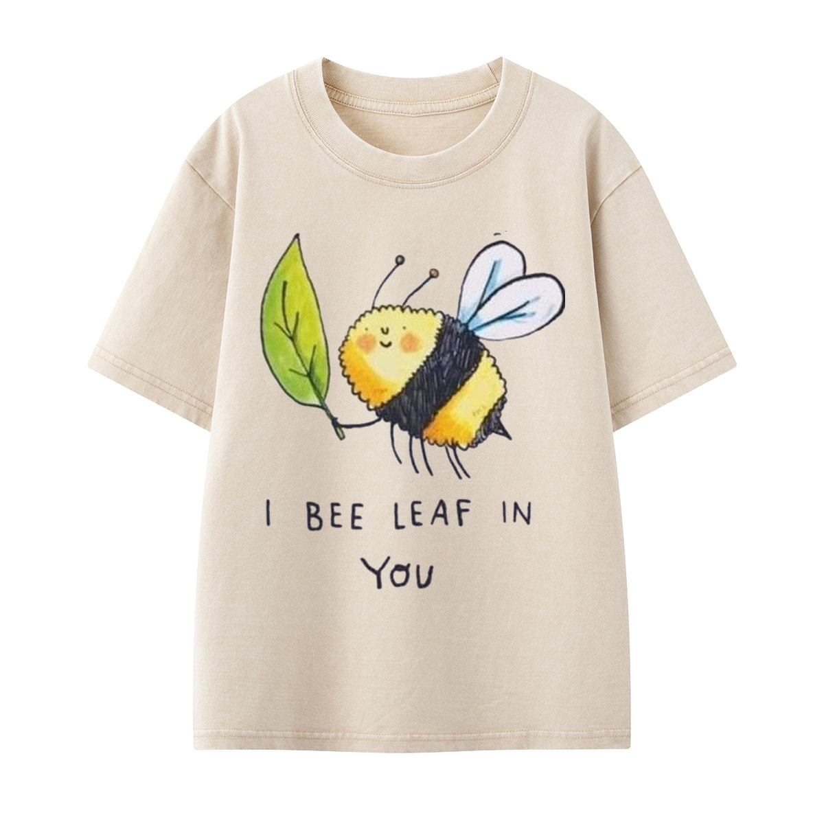 I Bee Leaf In You Kids Washed T-Shirt
