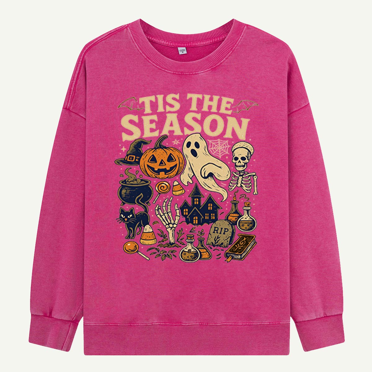 Tis The Season Halloween Icons Washed Sweatshirts