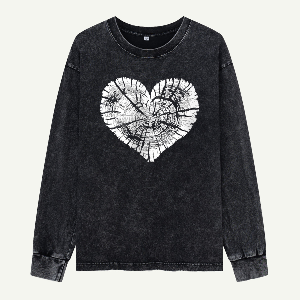 Tree Ring Heart Washed Long Sleeves