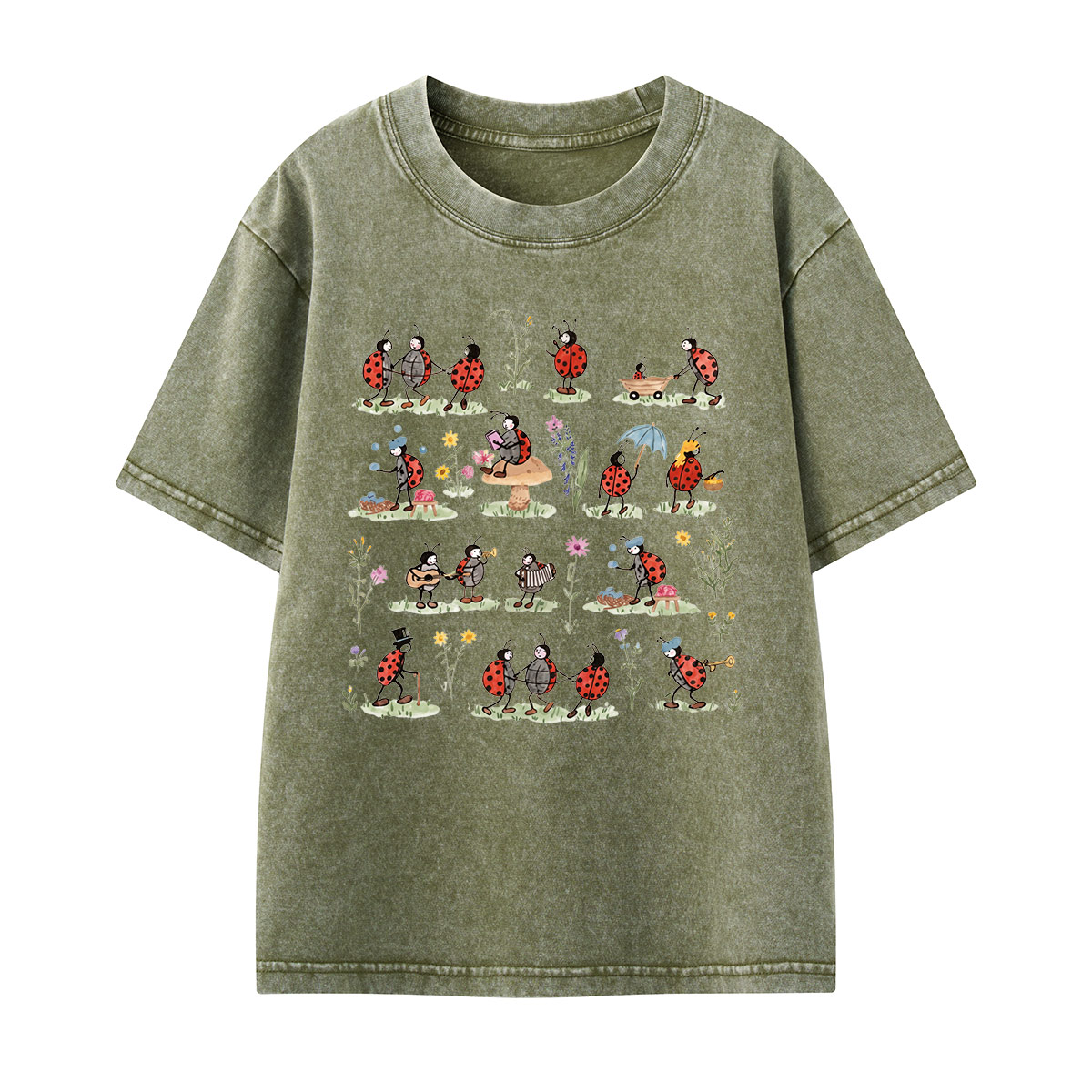 Colorful Bird Guide Kids Washed T-Shirt