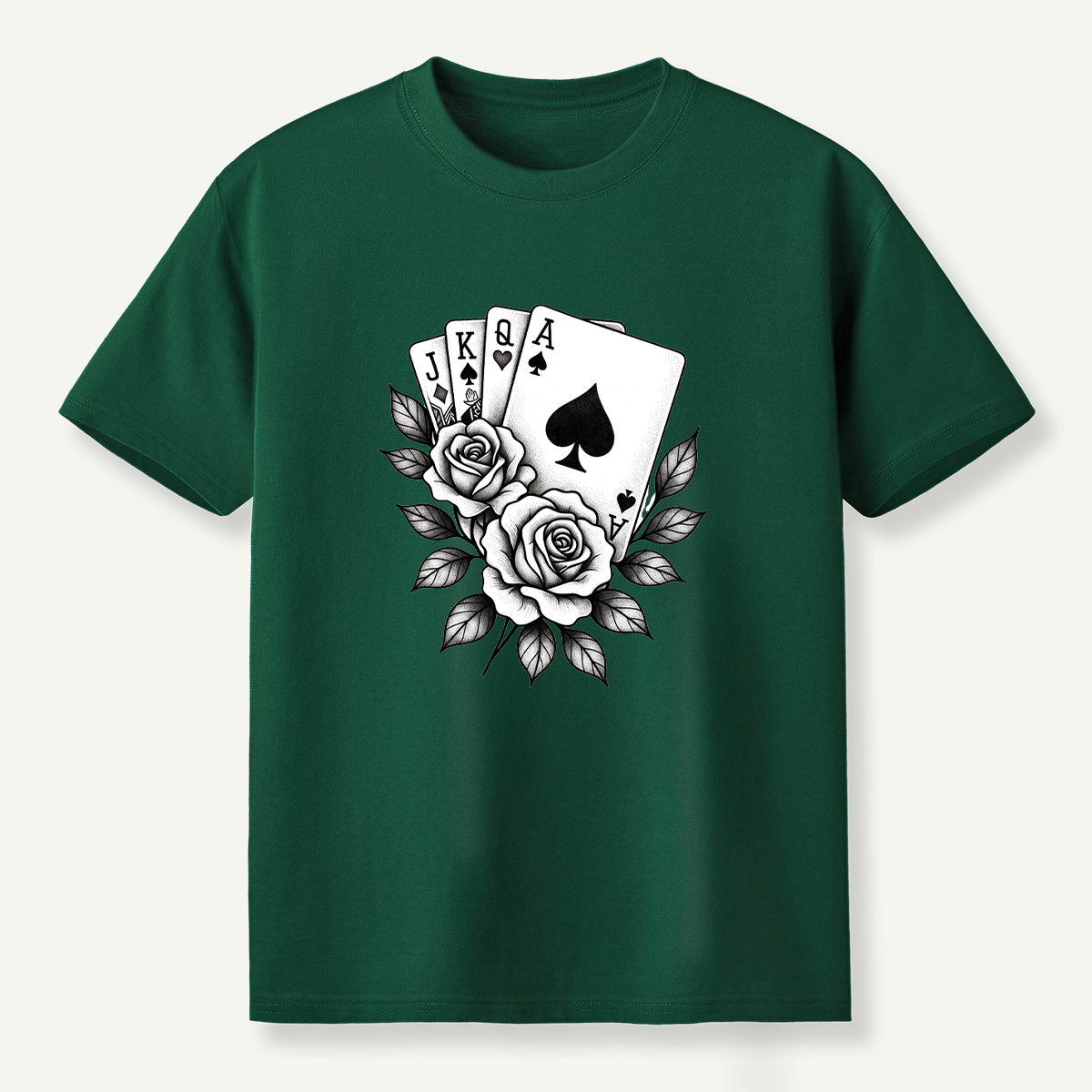 Floral Ace Of Spades Rose Bouquet T-Shirt