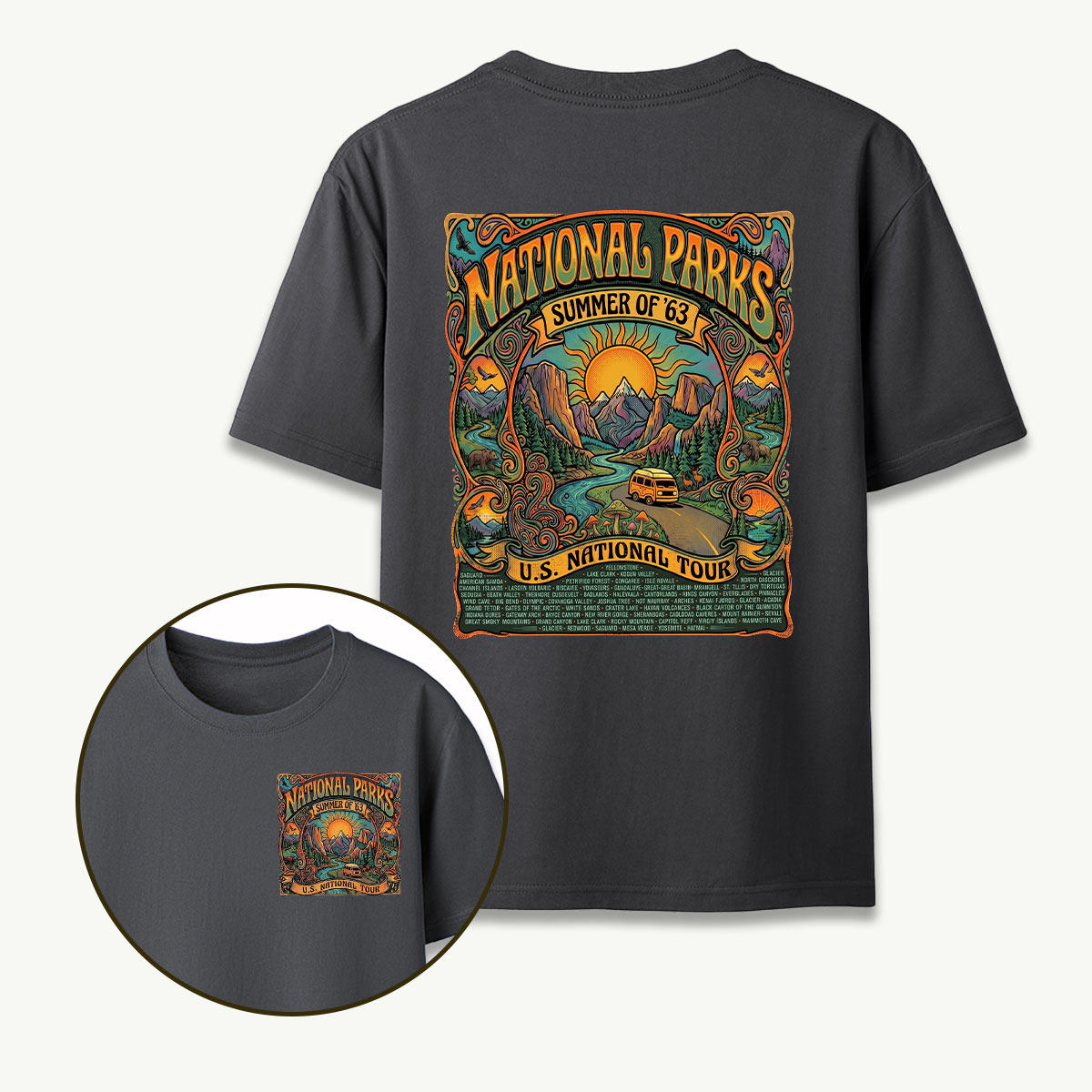 Vintage National Parks US Tour Summer of 63 Retro T-Shirt