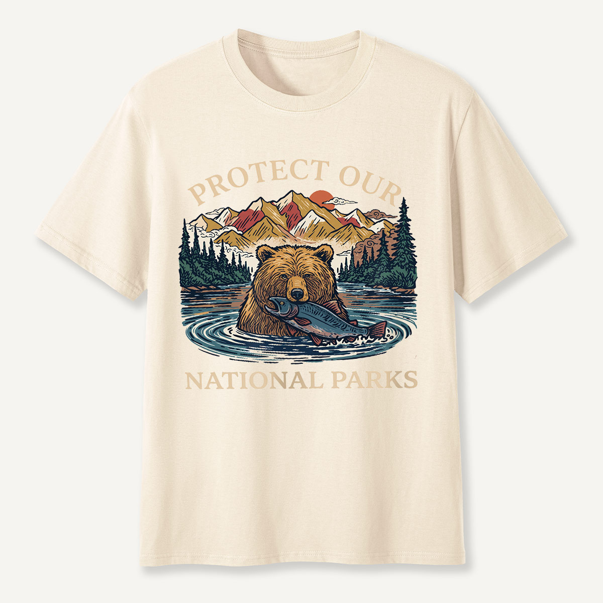 Protect Our National Parks Bear & Salmon T-Shirt