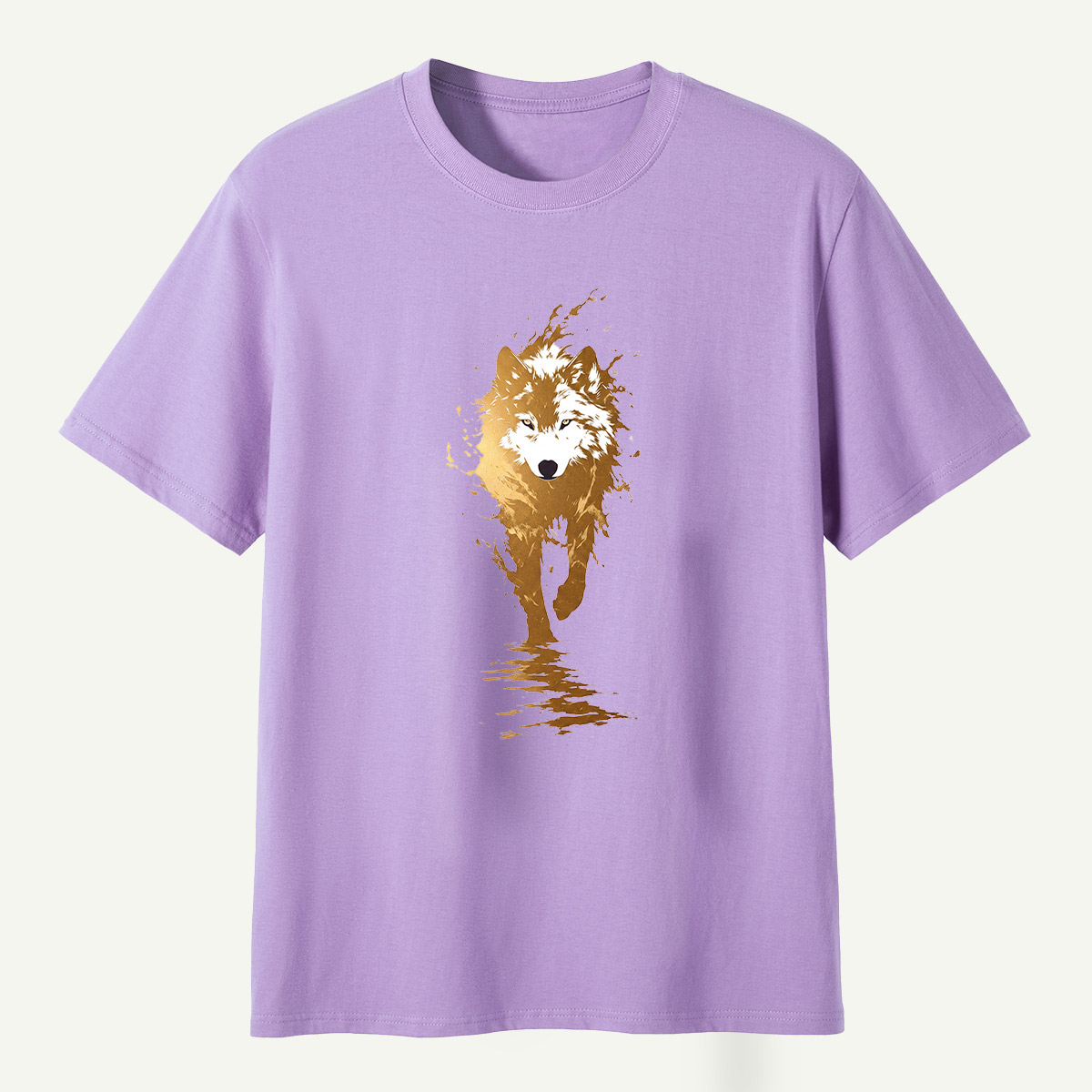 Golden Fox Reflection Watercolor T-Shirt