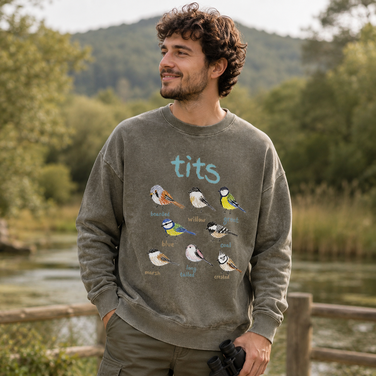 Meet the Tits Bird Guide Washed Sweatshirts