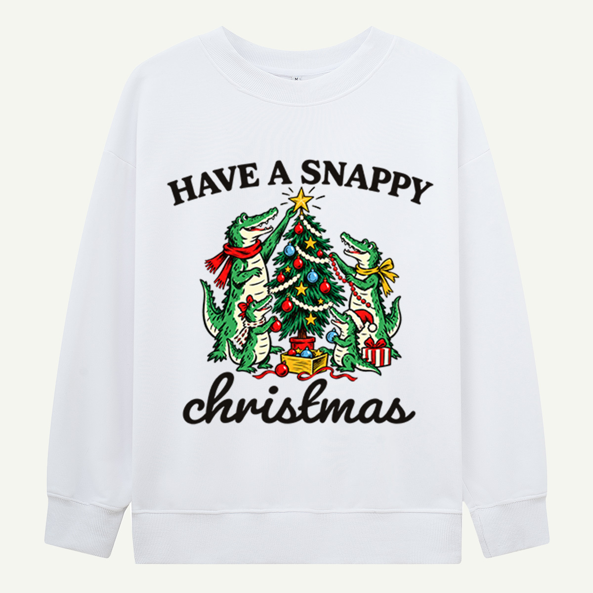 Have A Snappy Christmas Alligators Decorating Christmas Tree Sweatshirts