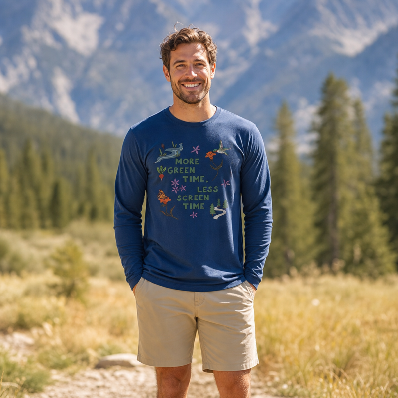 More Green Time Less Screen Time Long Sleeve T-Shirt