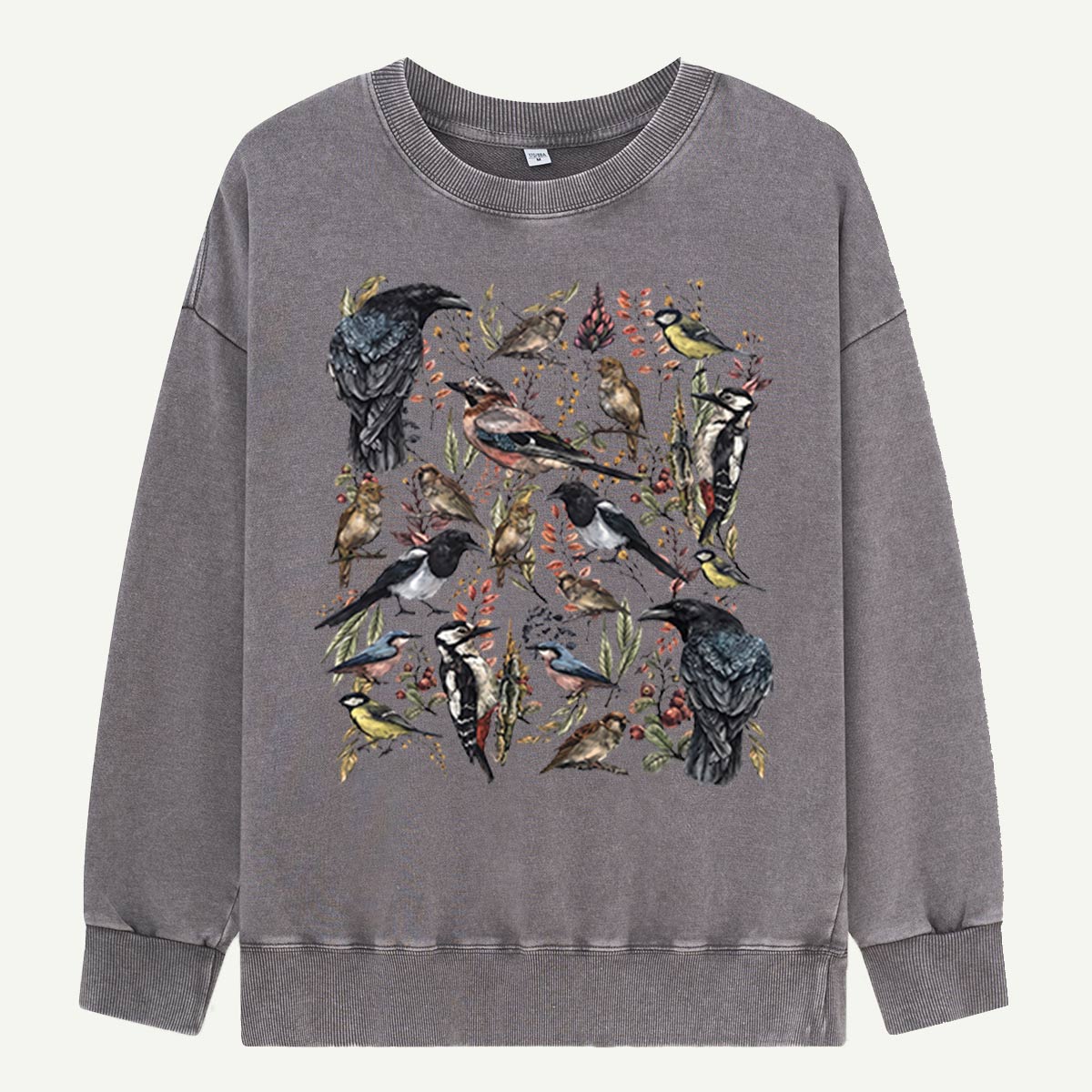 Vintage Wild Birds Botanical Washed Sweatshirts