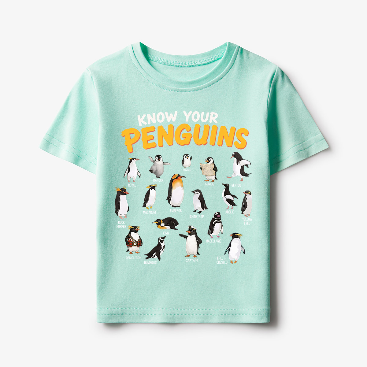 Know Your Penguins Penguin Species Kids T-Shirt