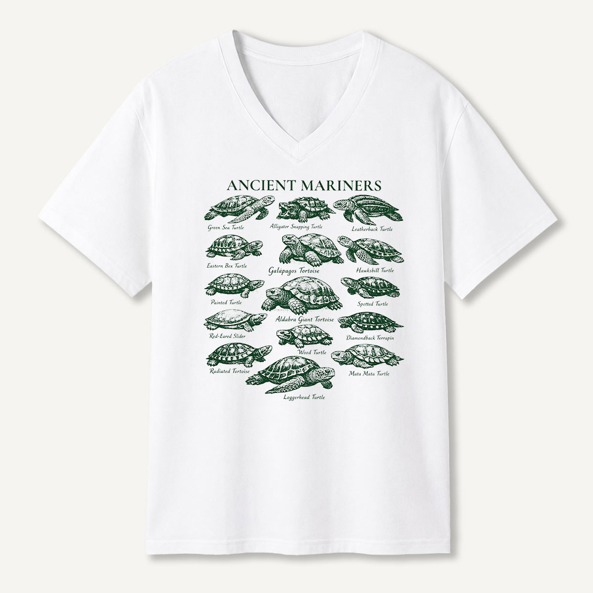 Ancient Mariners Sea Turtle Guide V-neck T-Shirt