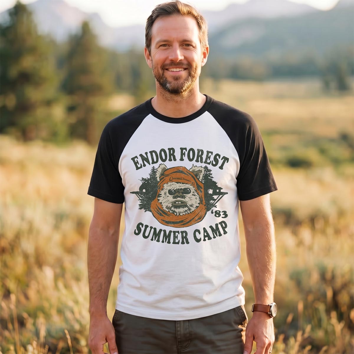 Galactic Forest Summer Camp Raglan T-Shirt