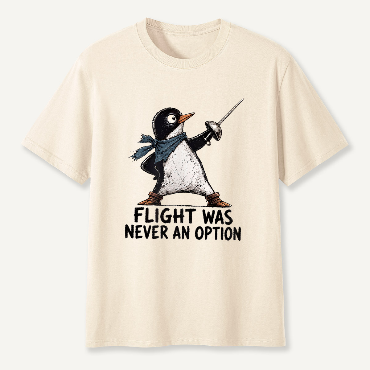 Flight Was Never An Option Fencing Penguin T-Shirt