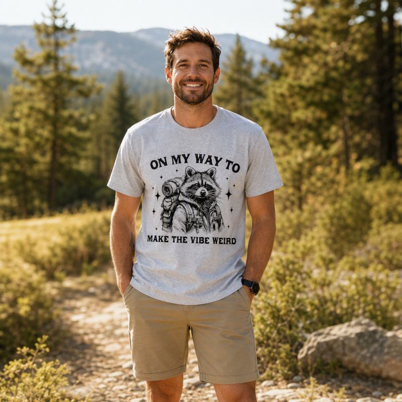 On My Way to Make the Vibe Weird Raccoon T-Shirt