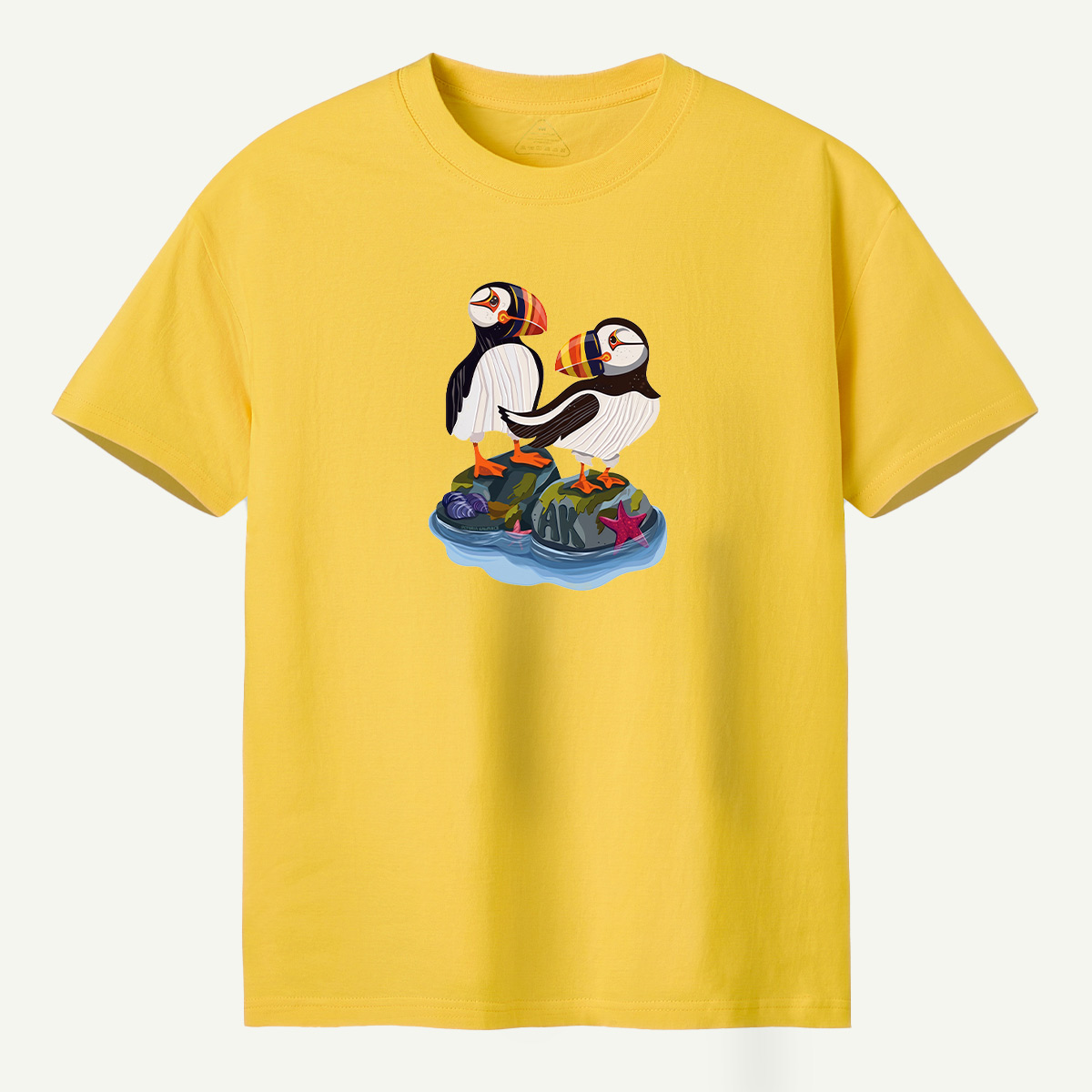 Alaska Puffin Pair Rocky Coast Marine Wildlife T-Shirt