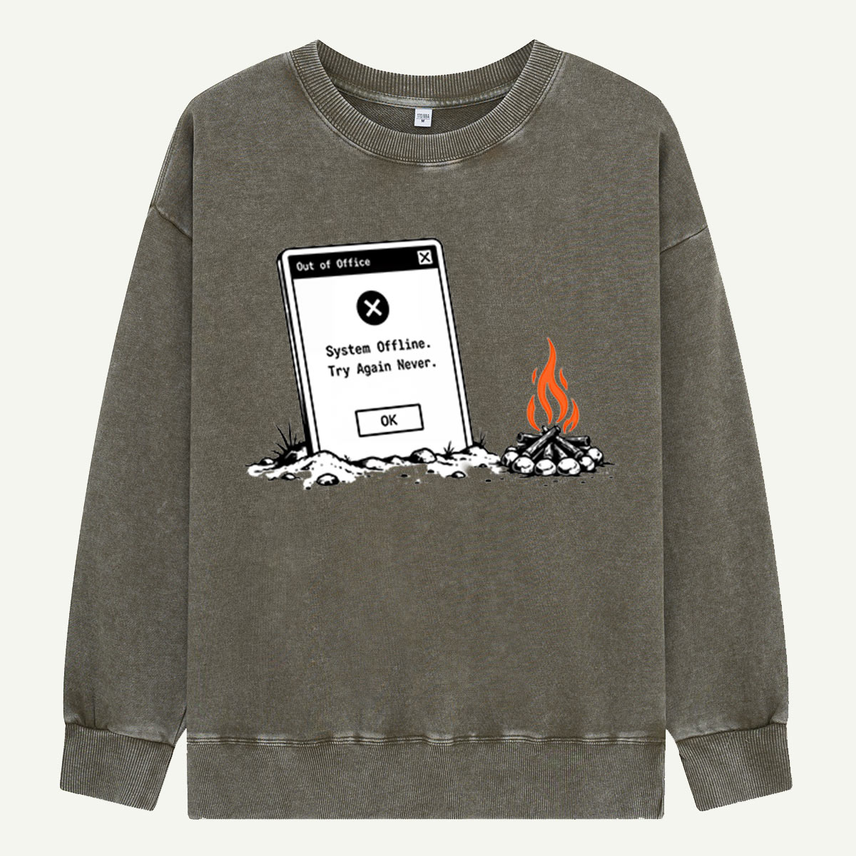 Out of Office, Into the Campfire Washed Sweatshirts