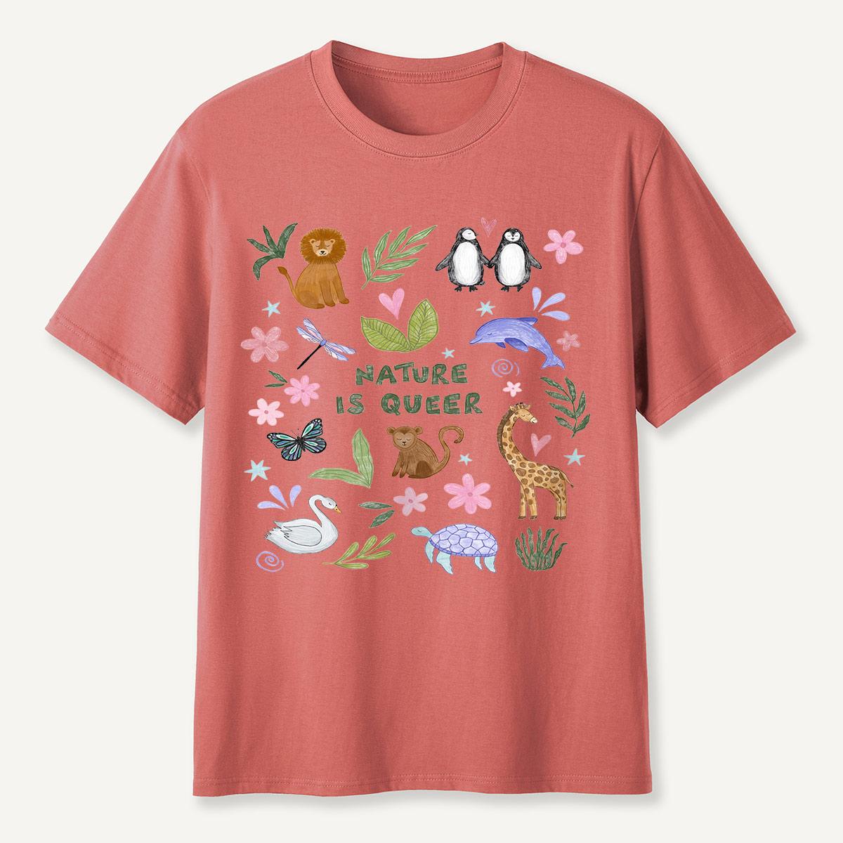 Nature Is Queer Cute Animals Pride T-Shirt