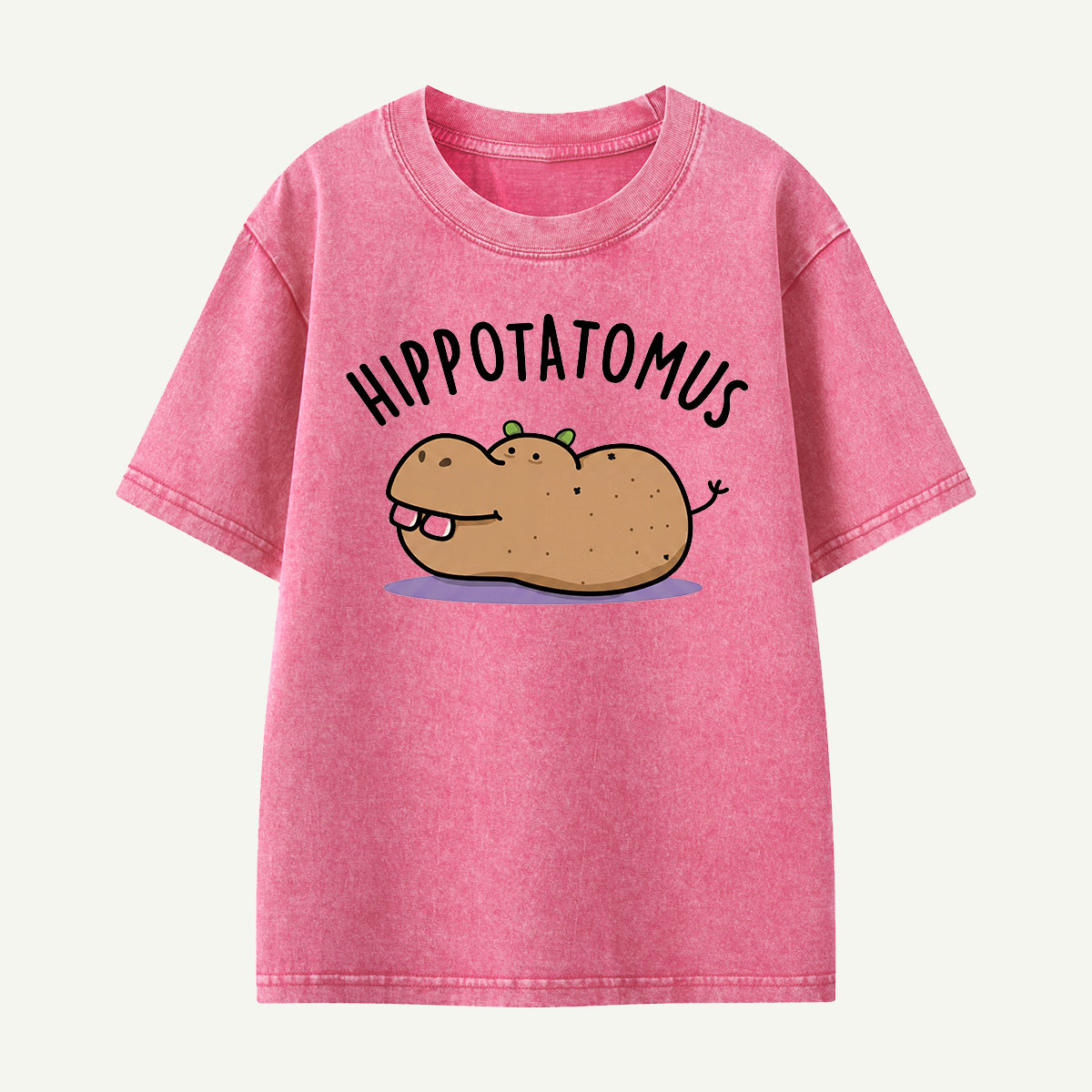 Hippotatomus Potato Hippo Kids Washed T-Shirt