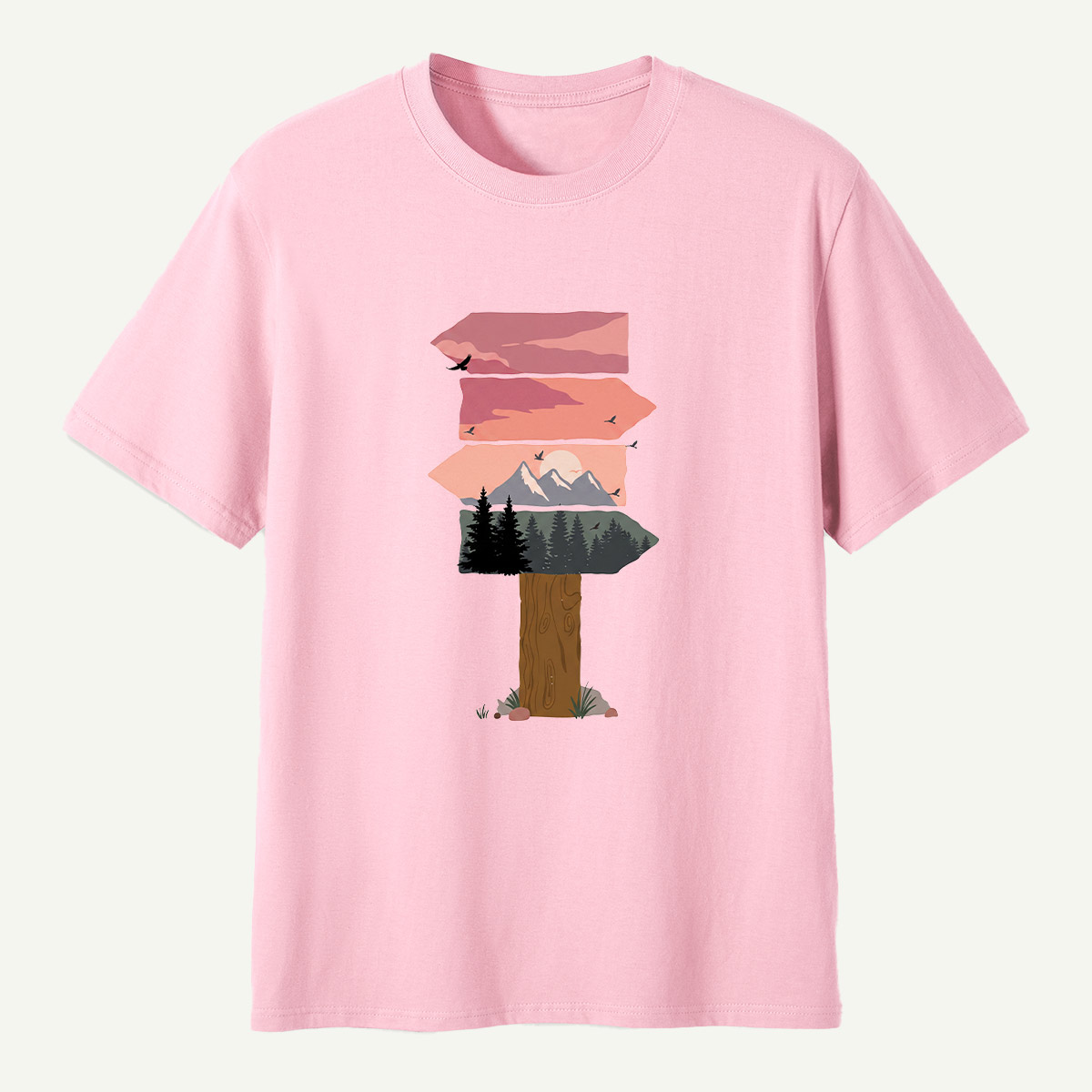 Sunset Layers Over Pine Forest T-Shirt