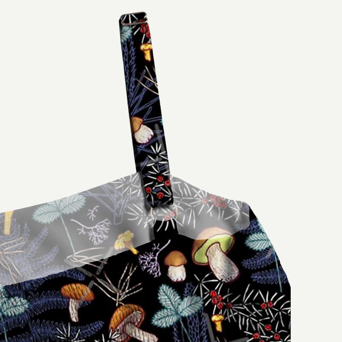 Dark Wild Forest Mushrooms Straps Maxi Dress With Pocket