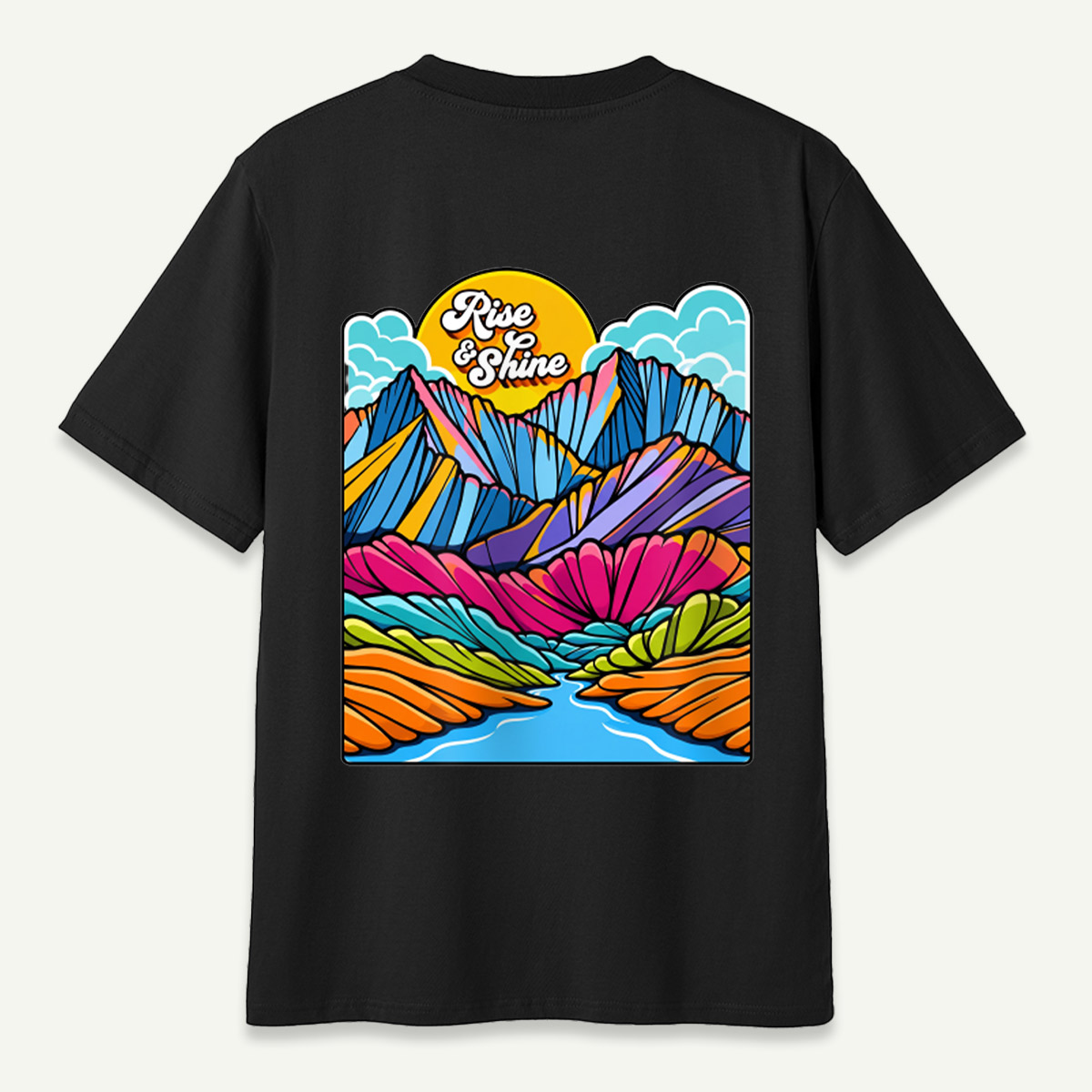 Rise And Shine Colorful Mountain Sunrise Landscape T-Shirt
