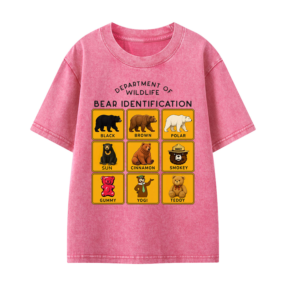 Department of Wildlife Bear Identification Kids Washed T-Shirt