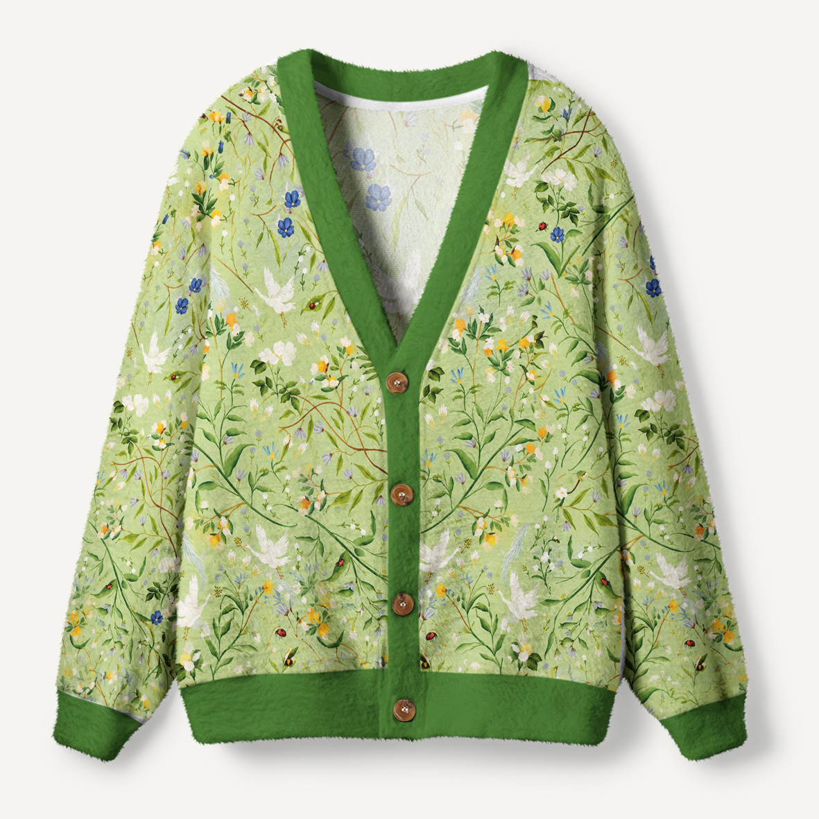 Dove Wildflower Botanical Ugly Cardigan Sweaters