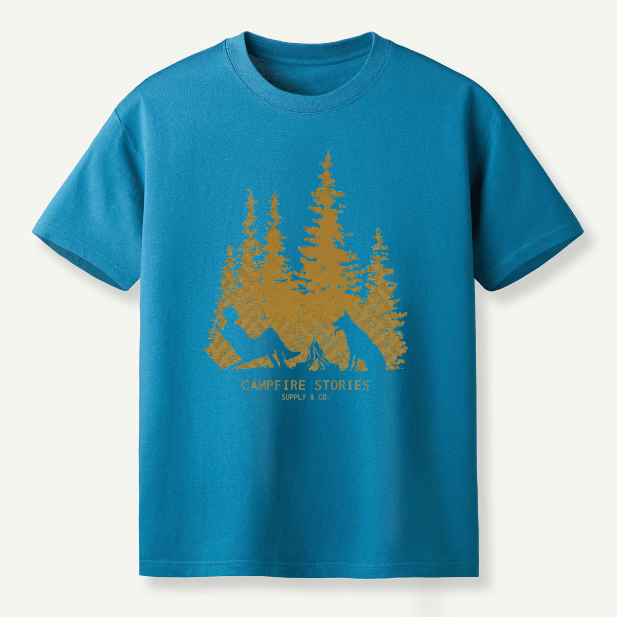 Golden Pine Forest Campfire Escape T-Shirt