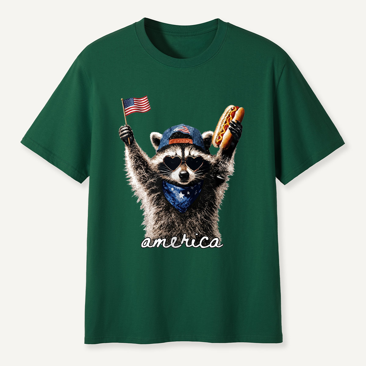 Patriotic Raccoon America T-Shirt