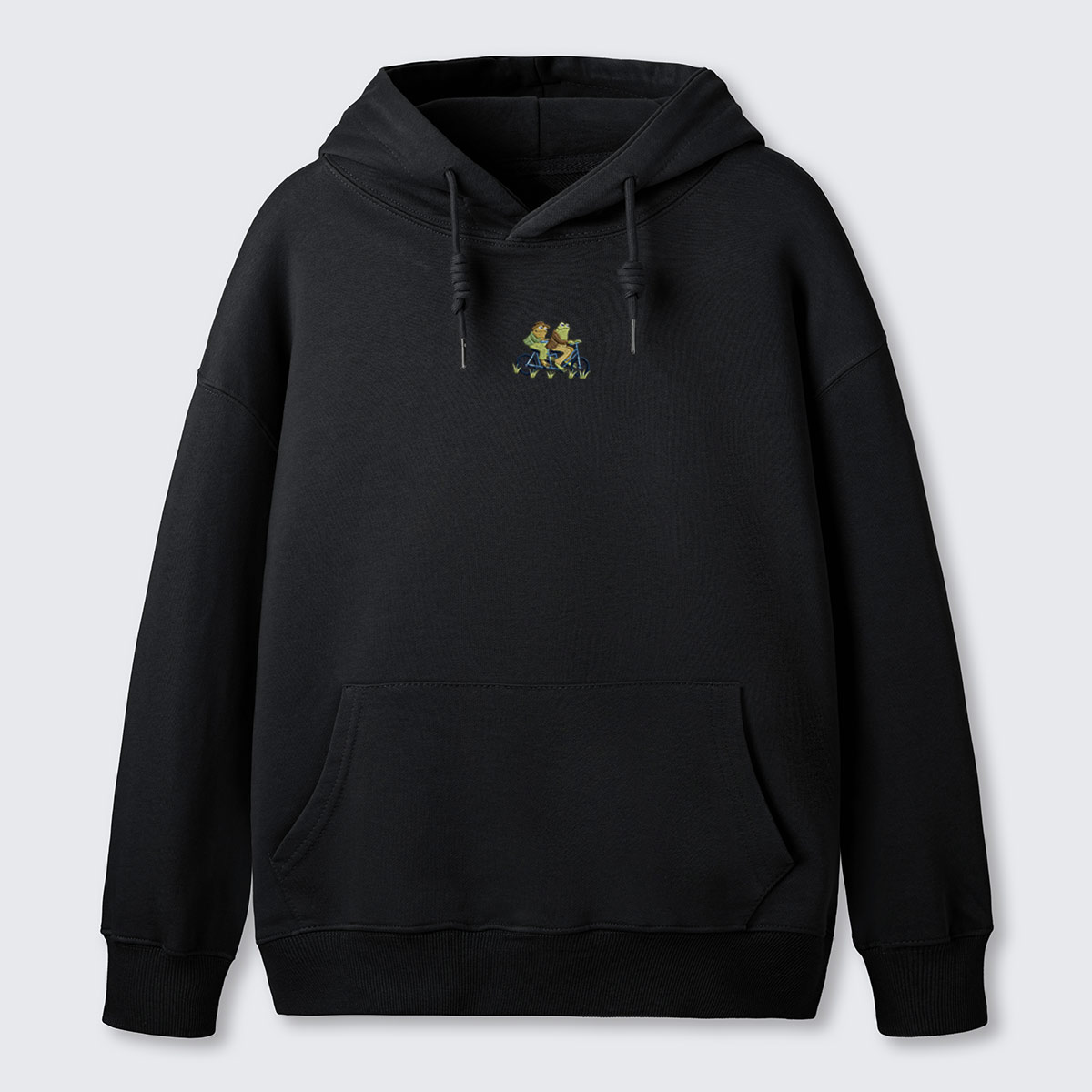 Frog on Bike Adventure Embroidered Hoodie