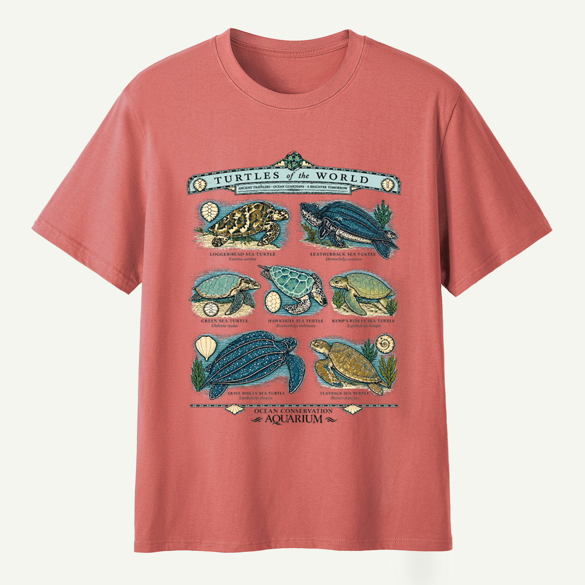 Turtles Of The World Ocean Conservation Field Guide T-Shirt