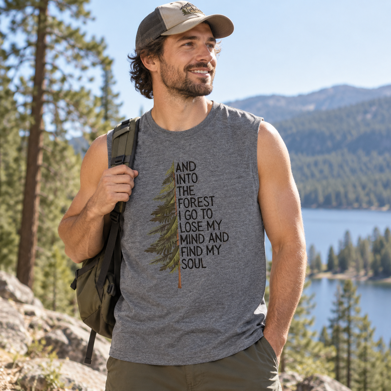 Into the Forest Tree Quote Tank Top