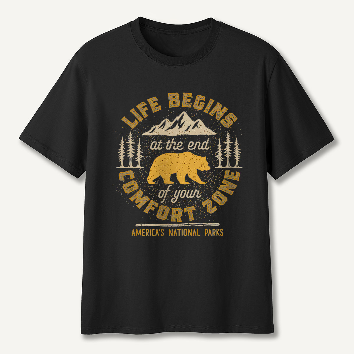 Life Begins at the End of Your Comfort Zone Bear T-Shirt