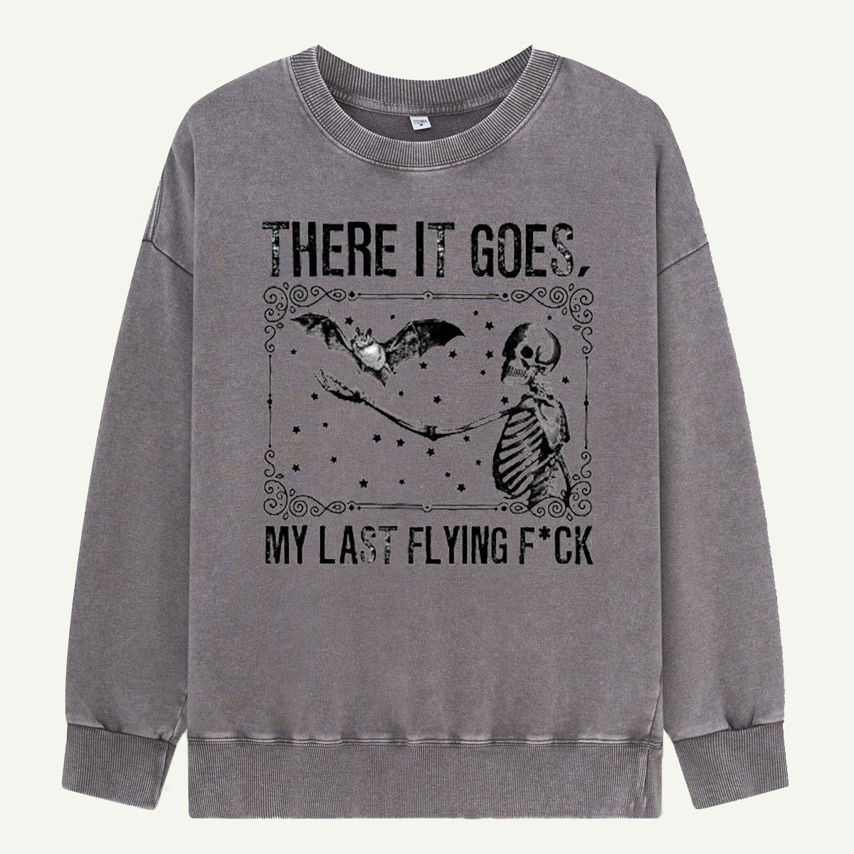 Last Flying Bat Skeleton Washed Sweatshirts