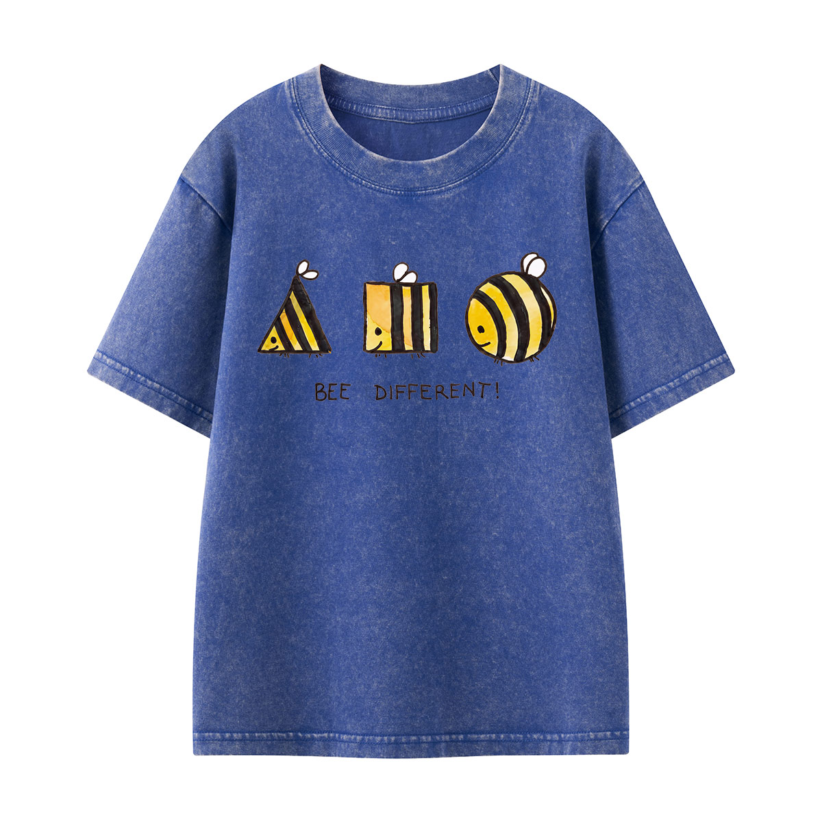 Bee Different Cute Bumblebee Kids Washed T-Shirt