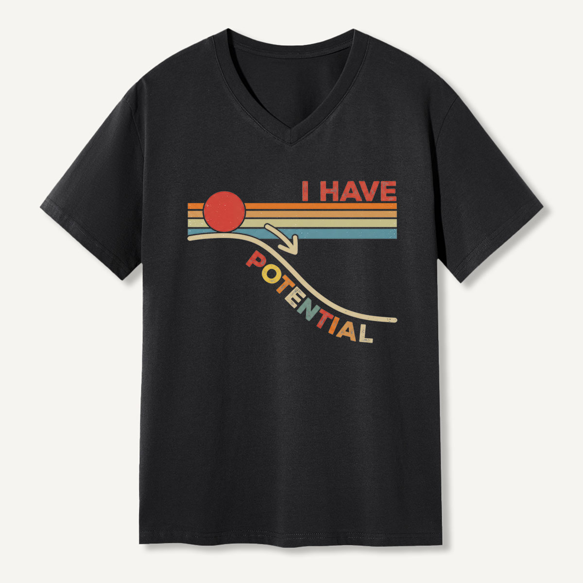 I Have Potential Retro Science Humor V-neck T-Shirt